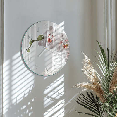 Glas wanduhr Orchidee