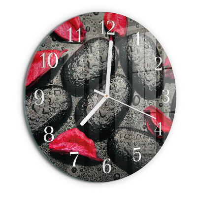 Glas wanduhr Steine