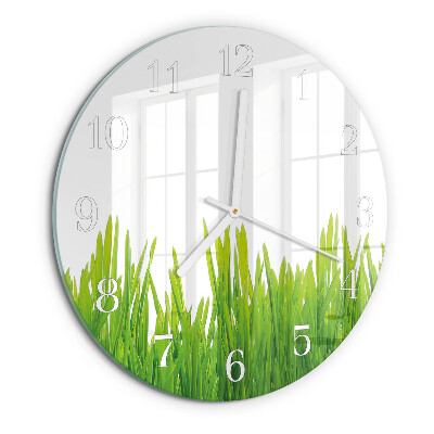 Glas wanduhr Gras