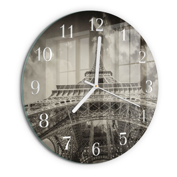 Glas wanduhr Eiffelturm