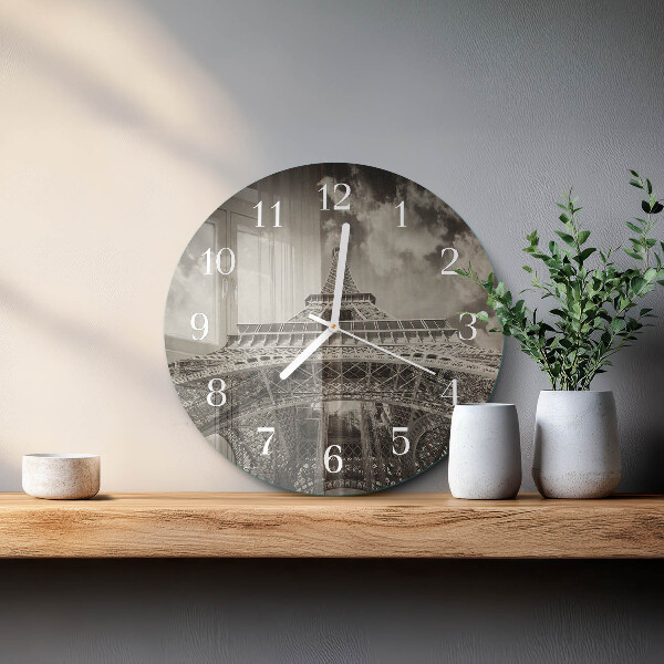 Glas wanduhr Eiffelturm