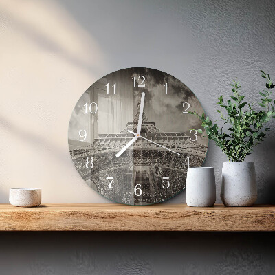 Glas wanduhr Eiffelturm