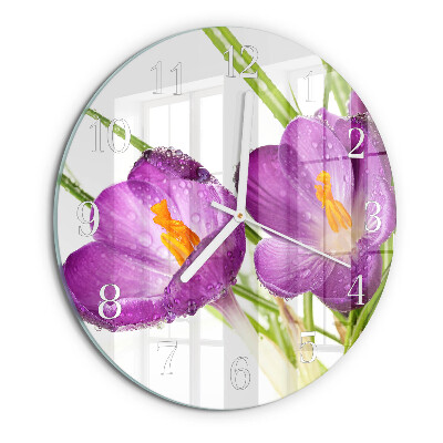 Glas wanduhr Krokusse