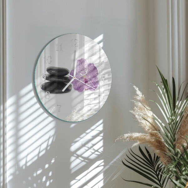 Glas wanduhr Steine