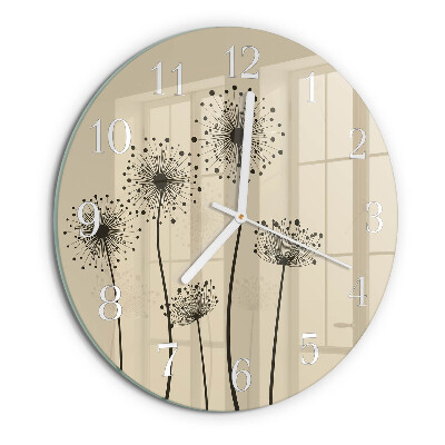 Glas wanduhr Blumen