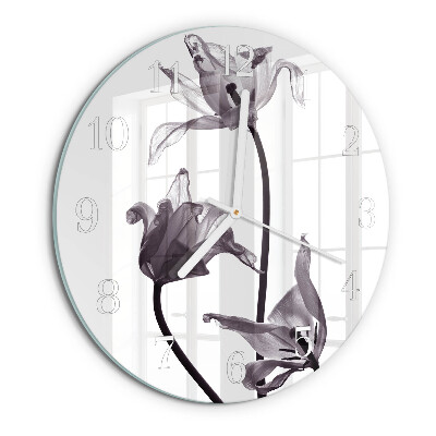 Glas wanduhr Blumen