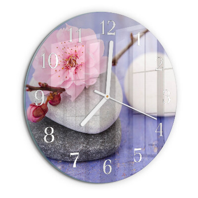 Glas wanduhr Steine