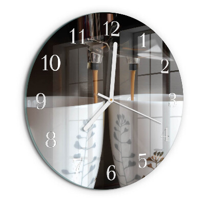 Glas wanduhr Kaffeemaschine