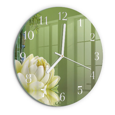 Glas wanduhr Lilie