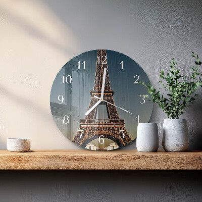 Glas wanduhr Eiffelturm