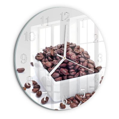 Glas wanduhr Kaffeebohnen