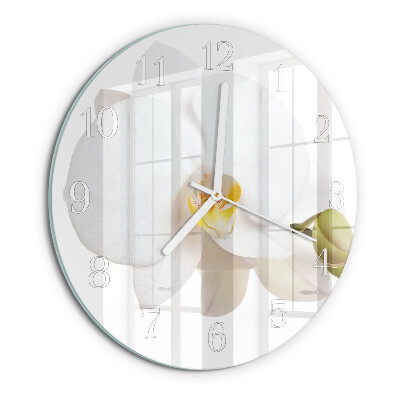 Glas wanduhr Orchidee