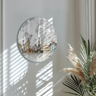 Glas wanduhr Welt
