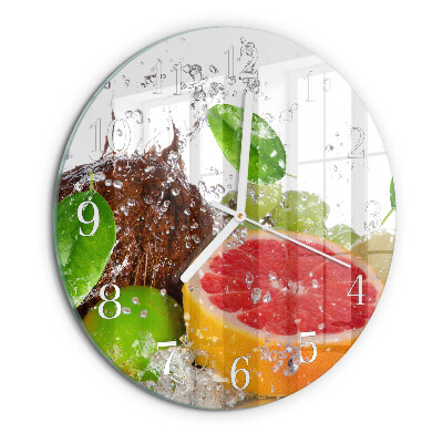 Glas wanduhr Obst