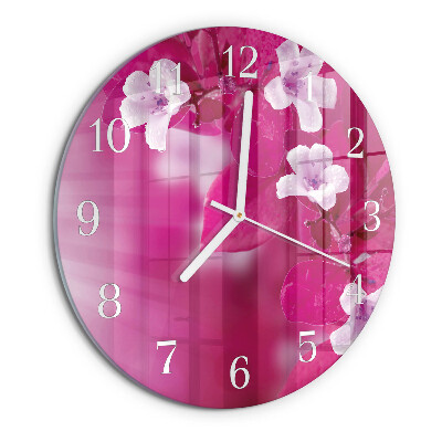 Glas wanduhr Blumen