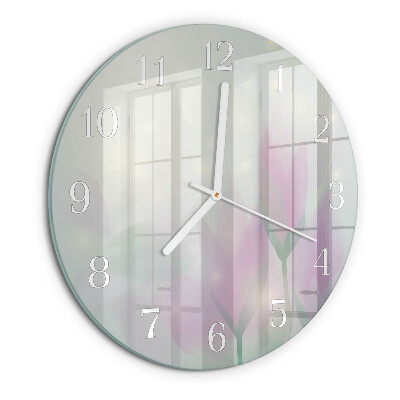 Glas wanduhr Blumen