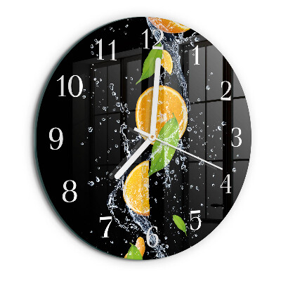 Glas wanduhr Orangen