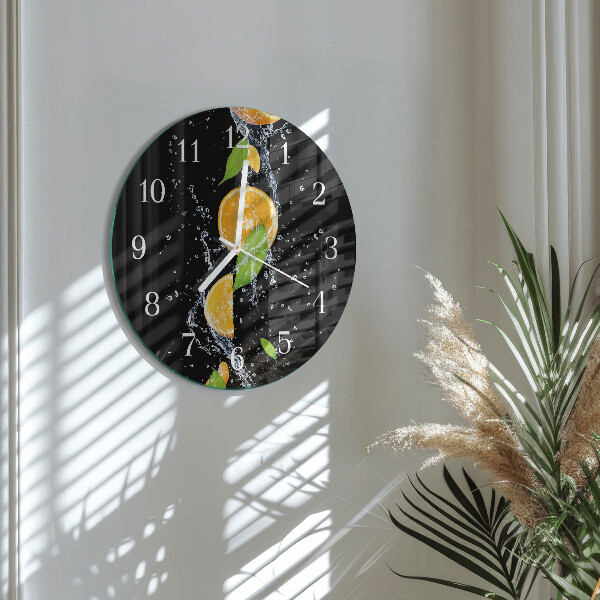Glas wanduhr Orangen