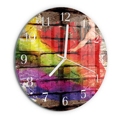 Glas wanduhr Ziegel