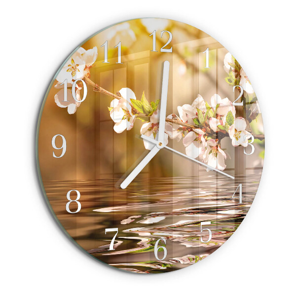 Glas wanduhr Blumen