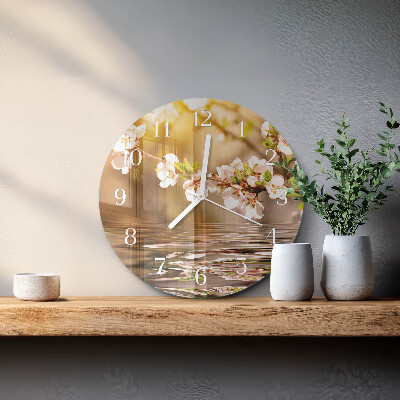 Glas wanduhr Blumen