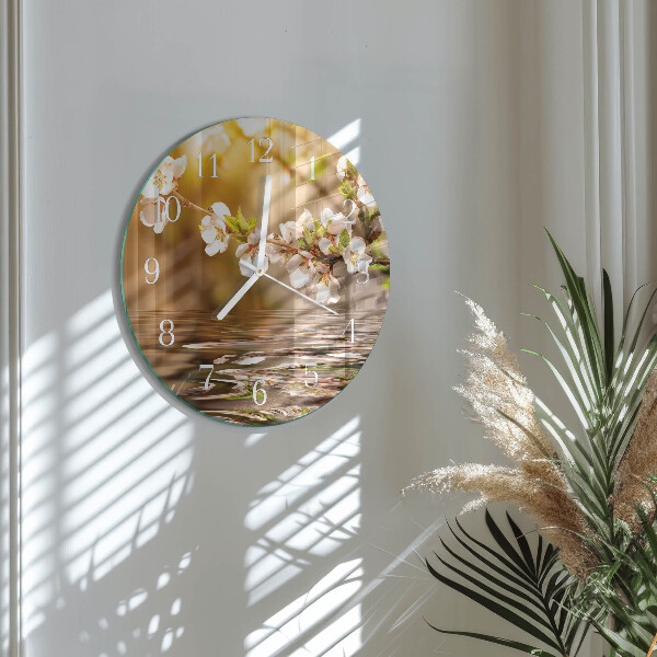 Glas wanduhr Blumen