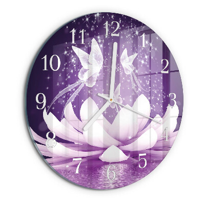 Glas wanduhr Blume
