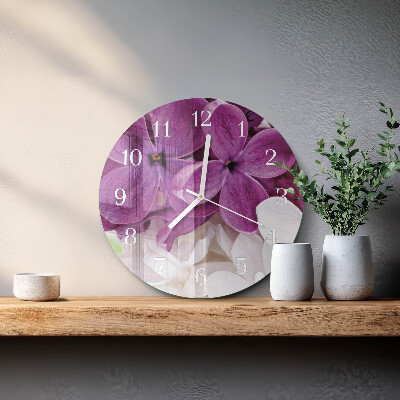 Glas wanduhr Blumen
