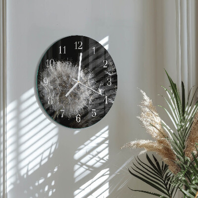 Glas wanduhr Löwenzahn