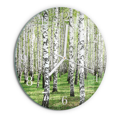 Glas wanduhr Birke