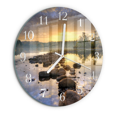 Glas wanduhr Natura-See