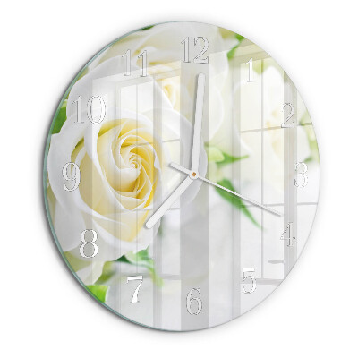 Glas wanduhr Rosen
