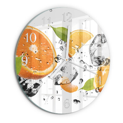 Glas wanduhr Orangen