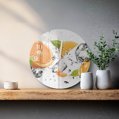 Glas wanduhr Orangen