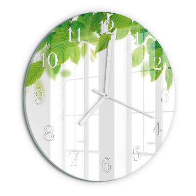 Glas wanduhr Blätter