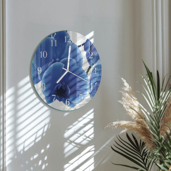 Glas wanduhr Orchidee
