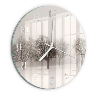Glas wanduhr Winter