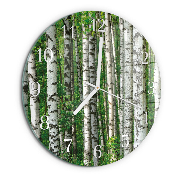 Glas wanduhr Birken