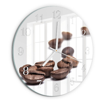 Glas wanduhr Kaffeebohnen