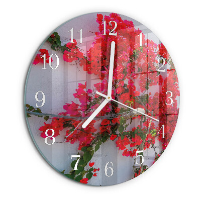 Glas wanduhr Blumen