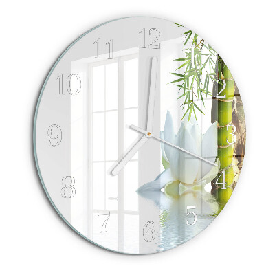 Glas wanduhr Bambus