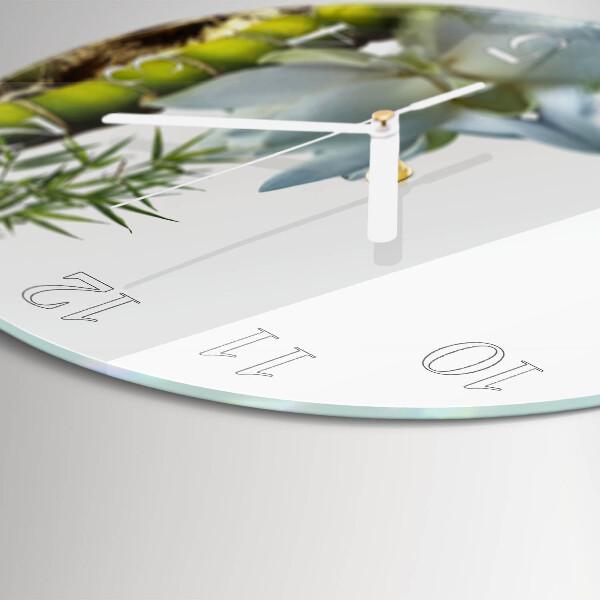 Glas wanduhr Bambus