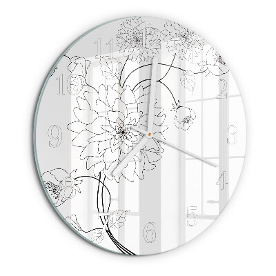 Glas wanduhr Blumen