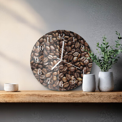 Glas wanduhr Kaffeebohnen