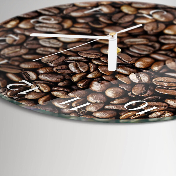 Glas wanduhr Kaffeebohnen