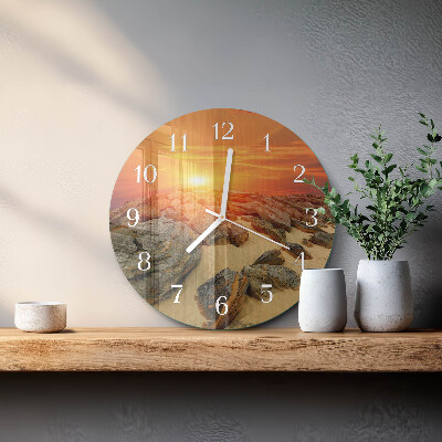 Glas wanduhr Sonnenuntergang