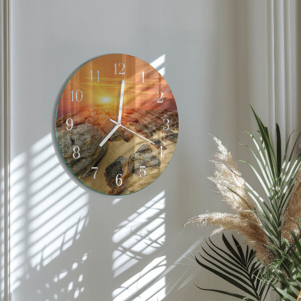 Glas wanduhr Sonnenuntergang