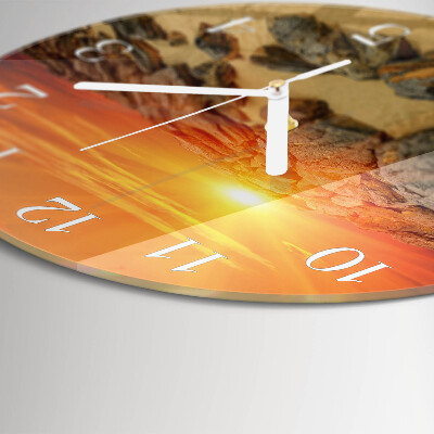 Glas wanduhr Sonnenuntergang