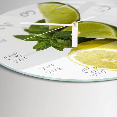 Glas wanduhr Zitronenminze