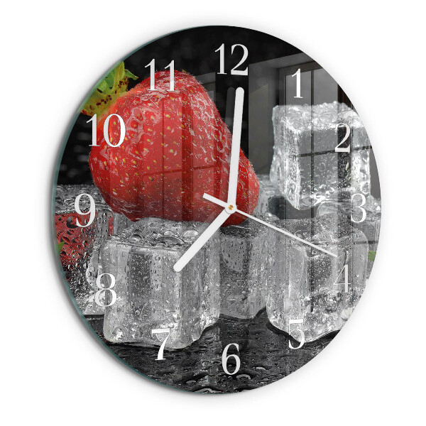 Glas wanduhr Erdbeereis